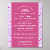 Roze leder, tuincentrum, tuinbouwkundige poster (Voorkant)