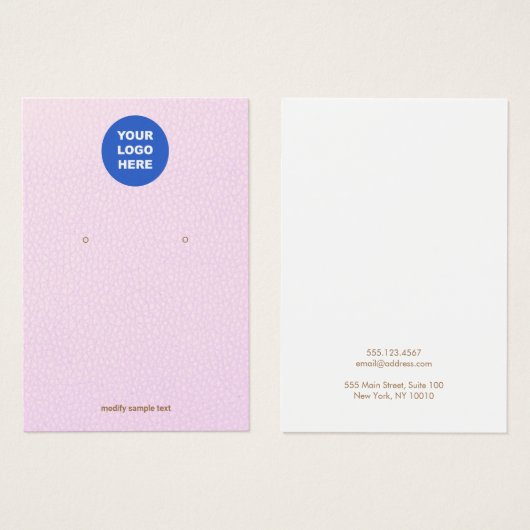 Roze leder Voeg uw Logo die een beeldscherm verdie Visitekaartje (Voorkant /achterkant)