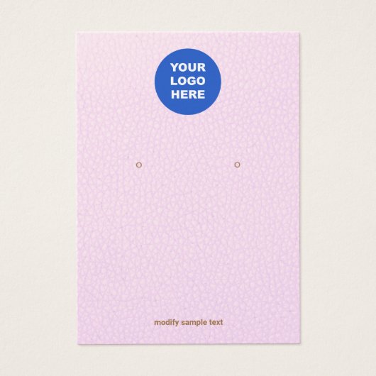 Roze leder Voeg uw Logo die een beeldscherm verdie Visitekaartje (Voorkant)