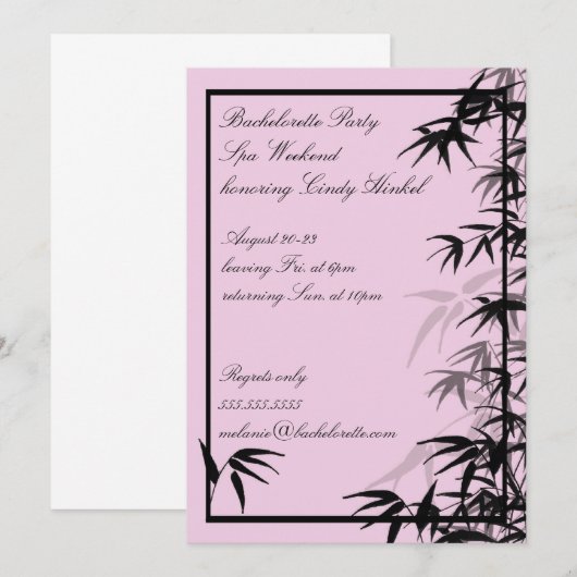 Roze lederen bachelorette feestjes kaart (Voorkant / Achterkant)