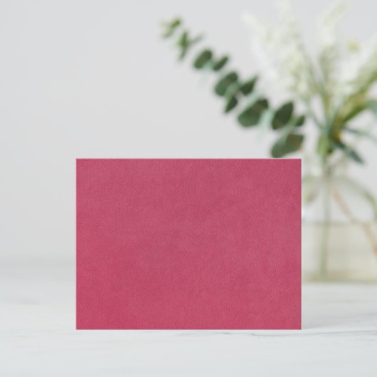 Roze lederen blik briefkaart (Staand voorkant)