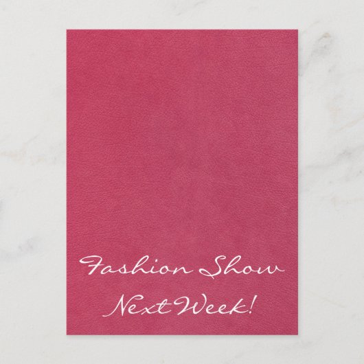 Roze lederen blik briefkaart (Voorkant)