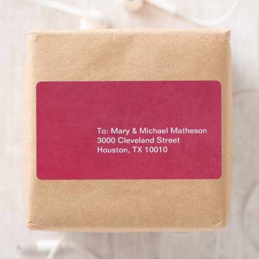 Roze lederen blik etiket (Insitu)