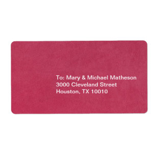 Roze lederen blik etiket