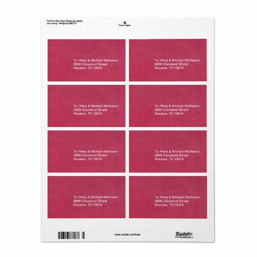 Roze lederen blik etiket (Full Sheet)