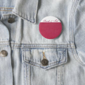 Roze lederen blik ronde button 5,7 cm (In situ)