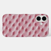 Roze lederen gewatteerde patroon Case-Mate iPhone case (Achterkant (horizontaal))