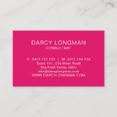 Roze lederen graan look zwart houtskool goud visitekaartje (Achterkant)