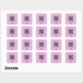 Roze lederen handelsnaam qr code instagram vierkante sticker (Vel)