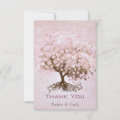 Roze lederen hartelijn Dank je Bedankkaart (Voorkant)