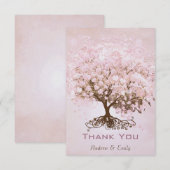 Roze lederen hartelijn Dank je Bedankkaart (Voorkant / Achterkant)