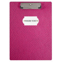 Roze lederen klembord