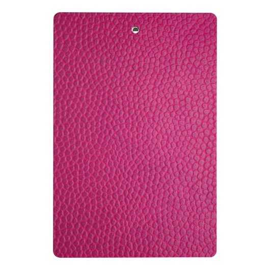 Roze lederen minikaart mini klembord (Achterkant)