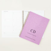 Roze lederen monogram initialen 2026 planner (Display)