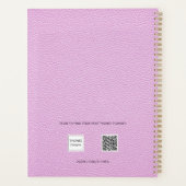 Roze lederen monogram initialen 2026 planner (Achterkant)