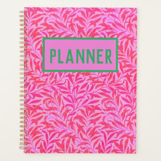 Roze lederen patroon planner (Voorkant)