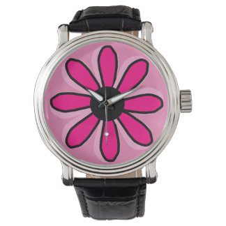 Roze,  lederen riem van de hoes horloge