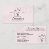 Roze lederen schaduw, moderne bloem Logo, monogram Visitekaartje (Voorkant / Achterkant)