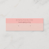 Roze Lederen Textuur Stud Oorbel Display Mini Visitekaartje (Voorkant)