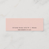 Roze Lederen Textuur Stud Oorbel Display Mini Visitekaartje (Achterkant)