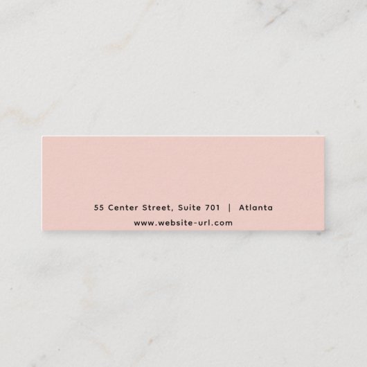 Roze Lederen Textuur Stud Oorbel Display Mini Visitekaartje (Achterkant)