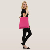 Roze lederen textuur tote bag (Op model)