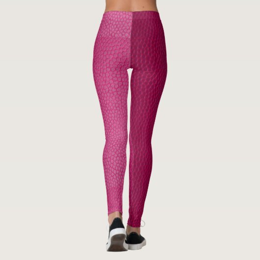 Roze lederen textuur yoga broek leggings (Achterkant)