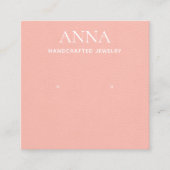 Roze lederen voorloopbeeldscherm met perziken vierkante visitekaartje (Voorkant)