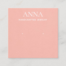 Roze lederen voorloopbeeldscherm met perziken vierkante visitekaartje