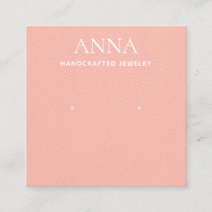 Roze lederen voorloopbeeldscherm met perziken vierkante visitekaartje