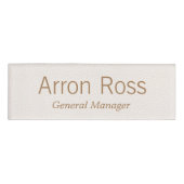 Roze lederen werknemer Magnetic Name Tag (Voorkant)
