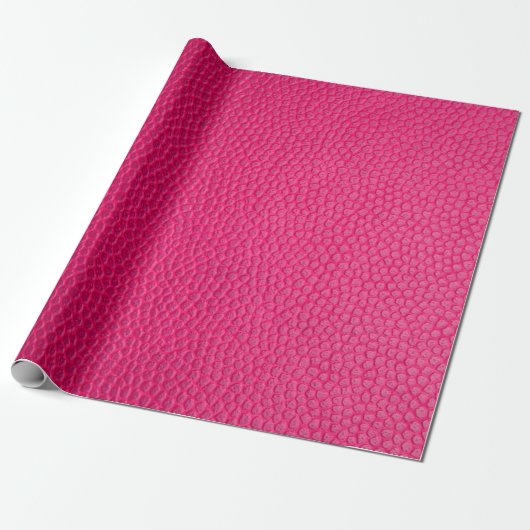 Roze ledertextuur cadeaupapier (Uitgerold)