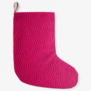Roze ledertextuur kleine kerstsok