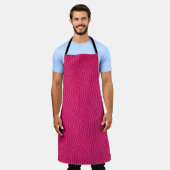 Roze ledertextuur schort (Gedragen)