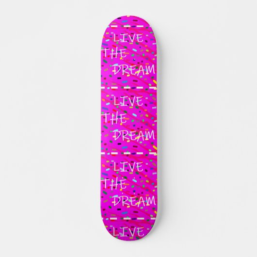 Roze leef het ontwerp van de droomtekst persoonlijk skateboard (Voorkant)
