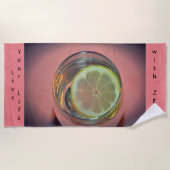 Roze Leef je leven met Zest Strandlaken (Voorkant)