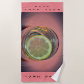 Roze Leef je leven met Zest Strandlaken (Voorkant)