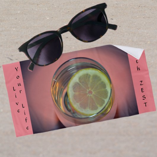 Roze Leef je leven met Zest Strandlaken