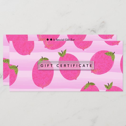 Roze leemons Summer Fruit Bright Cadeaubon (Voorkant / Achterkant)