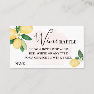 Roze leemons Wijn Raffle Ticket Kaart Vrijgezellen
