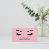 ROZE LEER chique wimper Browbar professional Visitekaartje (Staand voorkant)