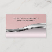 Roze leer | Roze metalen achtergrond Visitekaartje (Achterkant)