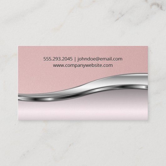 Roze leer | Roze metalen achtergrond Visitekaartje