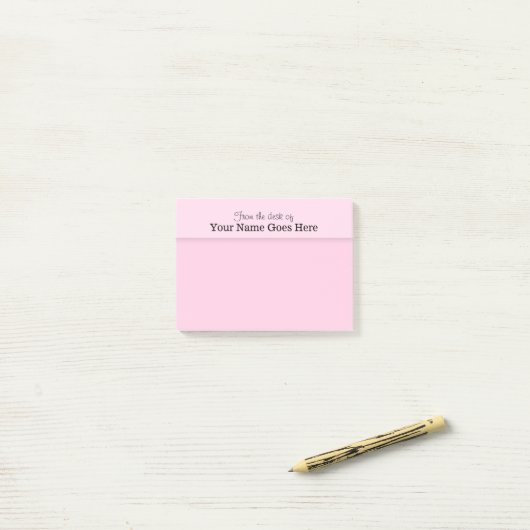 Roze leerkrachten naam schrijfmachine post-it® notes (Op bureau)