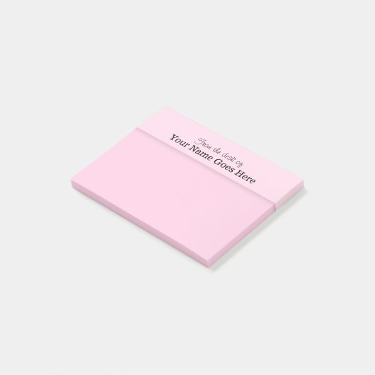 Roze leerkrachten naam schrijfmachine post-it® notes (Schuin)