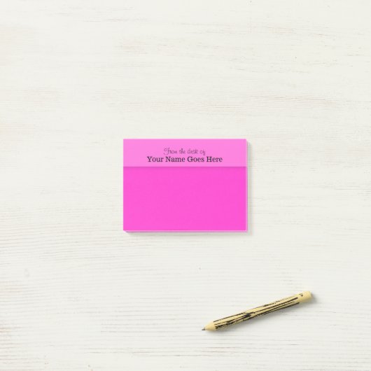 Roze leerkrachten naam schrijfmachine post-it® notes (Op bureau)