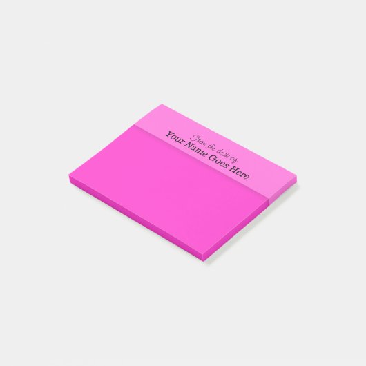 Roze leerkrachten naam schrijfmachine post-it® notes (Schuin)