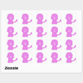 Roze Leeuw Dier Silhouet Vierkante Sticker (Vel)