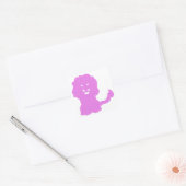 Roze Leeuw Dier Silhouet Vierkante Sticker (Envelop)