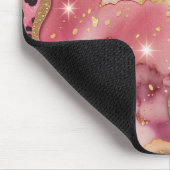 Roze leeuw en gouden glans muismat (Hoek)